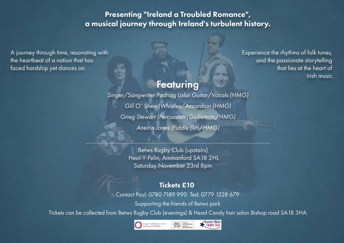 Friends of Betws (@frrindbetws) on Twitter photo Friends of Betws have organised a cultural evening @betwsrfc on Saturday 23 November.
Tickets available from @betwsrfc .
#irishnight #irishmusic <a href="/NOutNAllan/">NightOut-NosonAllan</a> @artscouncilofwales Friends of Betws have organised a cultural evening @betwsrfc on Saturday 23 November.
Tickets available from @betwsrfc .
#irishnight #irishmusic <a href="/NOutNAllan/">NightOut-NosonAllan</a> @artscouncilofwales