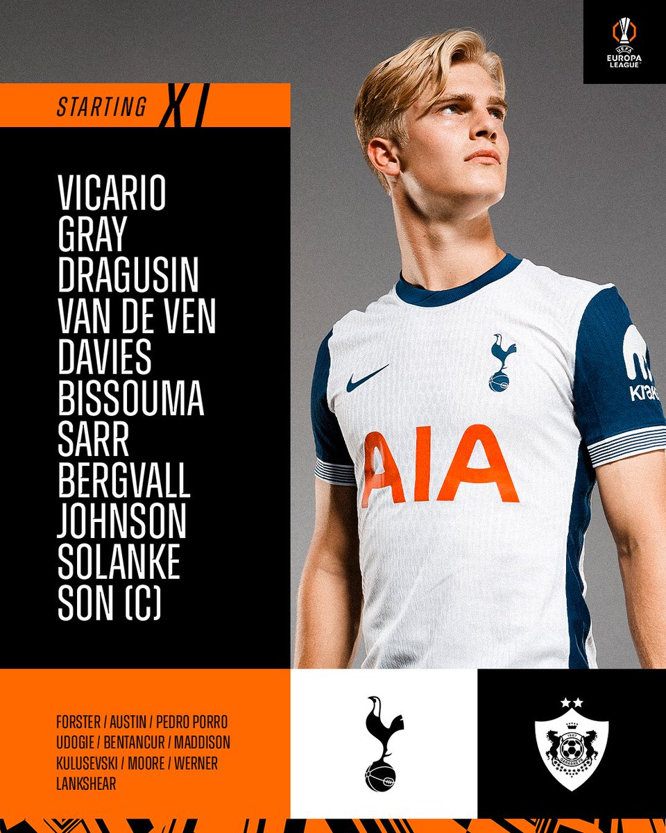 GoaSpurs's tweet image. MATCHDAY Card and Team News💪🏻

🆚 @QarabaghTR 
🏟️ @SpursStadium 
🏆 @EuropaLeague 
⏳ 12:30am IST
#️⃣ #TOTQAR