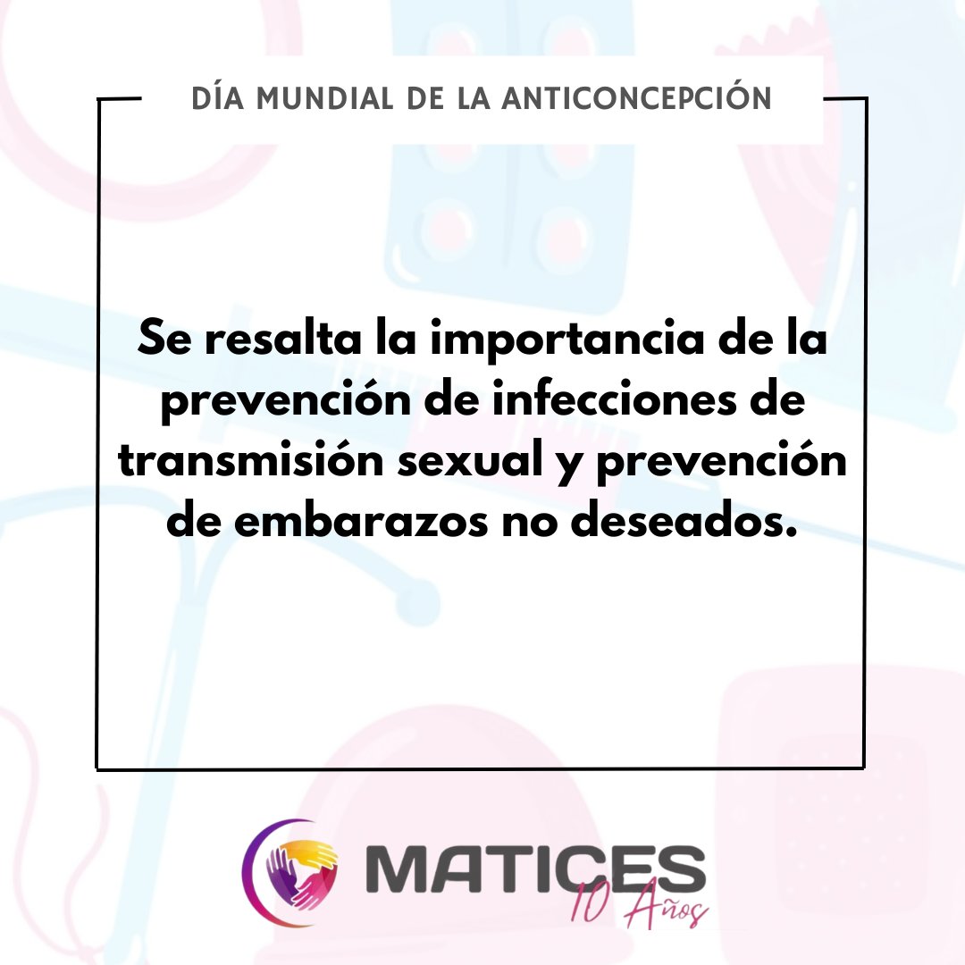 Matices_AC's tweet photo. 📌 26 de Septiembre || Día Mundial de la Anticoncepción.

#cuidados #Prevención https://t.co/Qv3xW42bAc