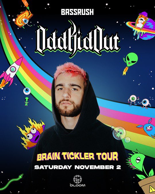 OfficialAhee's tweet photo. Stoked to have @OddKidOut_ join us in San Diego at Bloom Nightclub for the Brain Tickler Tour on Nov 2nd!!! You don’t want to miss his finger drumming madness!!!
Get your tickets now via link in my bio! 🧠⚡️👽🤘 https://t.co/F2jlz9fV7t
