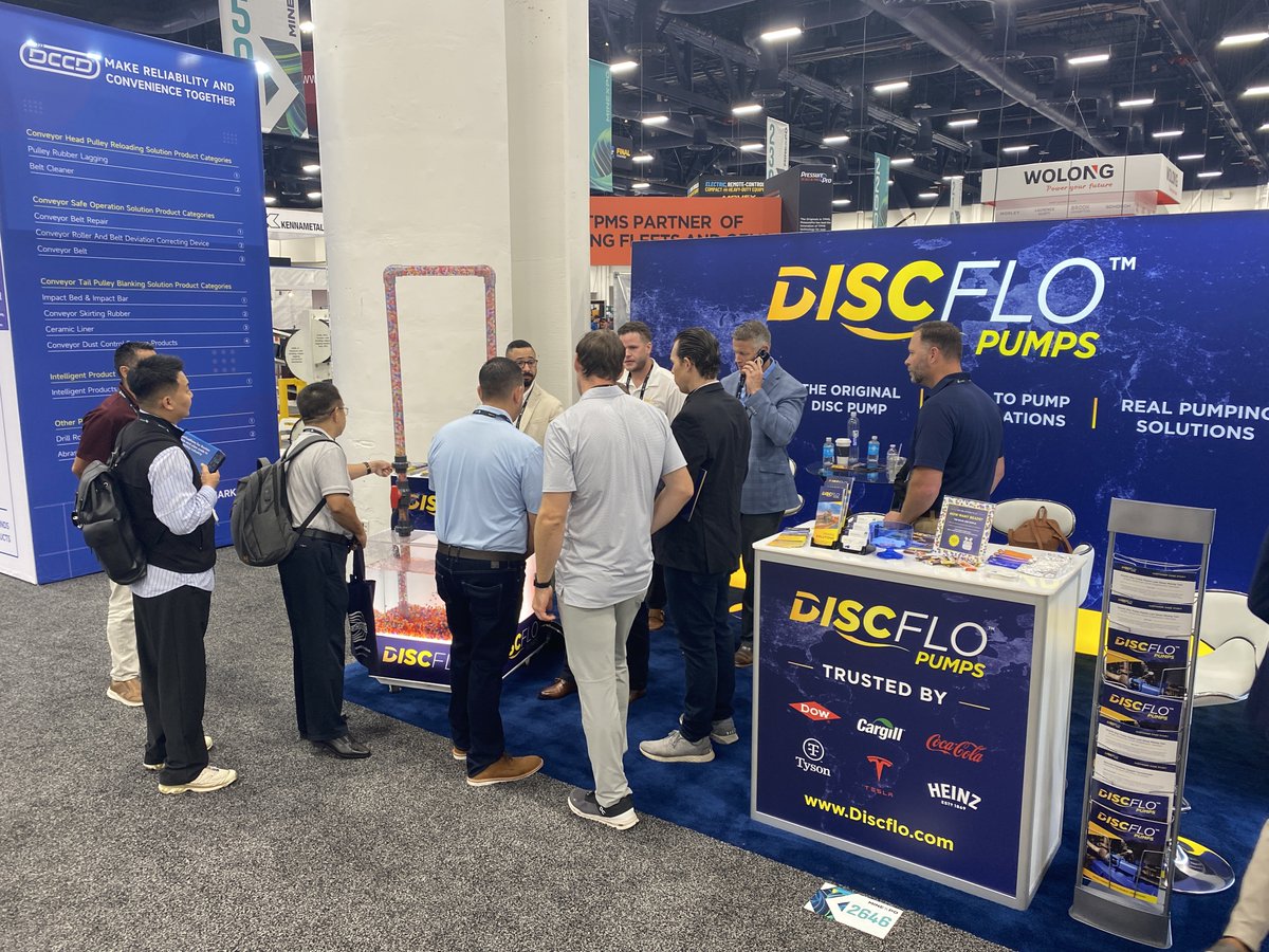 discflopumps's tweet image. Busy morning here at Booth 2646! 🚨 It’s the LAST DAY of #MINExpo2024 &amp;amp; we’re going strong in North Hall. Our live demos have been a hit &amp;amp; you still have time to catch the final one today at 2 PM! ⏰ Don’t miss this chance! #MiningInnovation #PumpTech #DiscfloPumps @MINExpoIntl