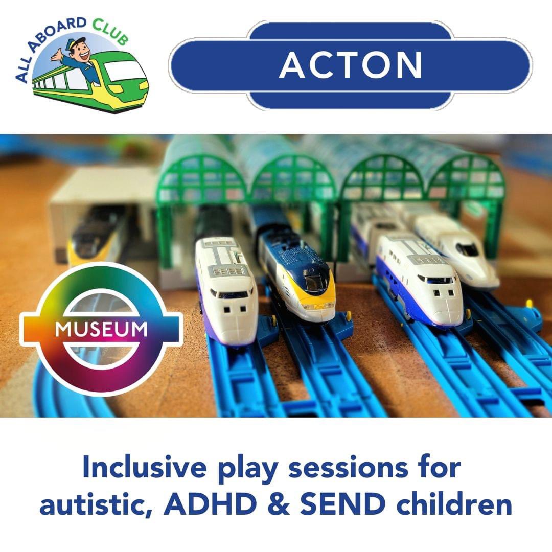 🚂 We're bringing our #inclusive play sessions for #autistic, #ADHD &amp; #SEND kids back to the London Transport Museum Depot in #Acton!! 🥳

🤩  We are so pleased that we can add this venue to our monthly play sessions.

🎟 &gt;&gt; buytickets.at/allaboardclub/…