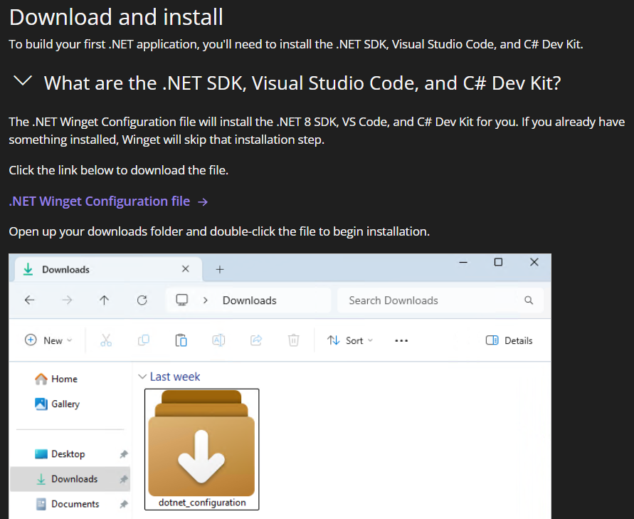 You can also get Hello World in C# in 5 min with this one installer dotnet.microsoft.com/en-us/learn/do…