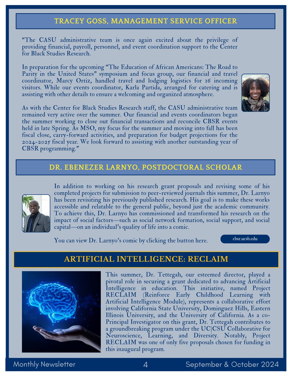 Our September &amp; October newsletter🍂Visit cbsr.ucsb.edu "News" page to access links.