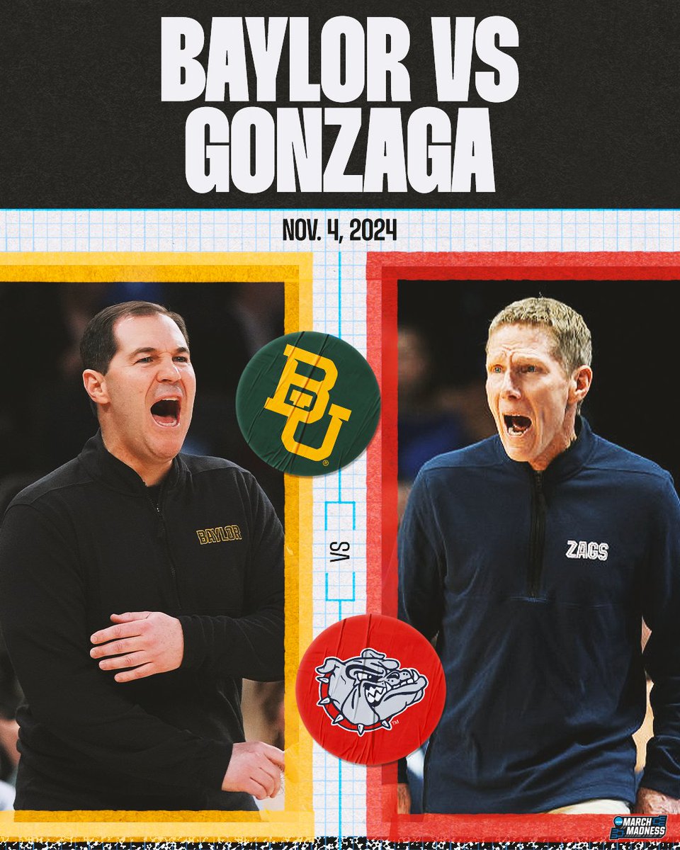 Opening night blockbuster ‼️

Gonzaga and Baylor are set to battle in Spokane on Nov. 4 ⚔️