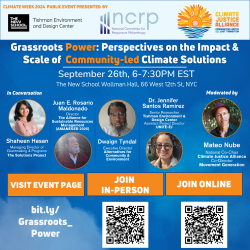 NCRP's tweet photo. Join us &amp; @CJAOurPower today at 6pm EST for an in-depth look at the #JustReturns project! 🔍Discover how grassroots climate solutions are shaping our future. Come to @TheNewSchool or join online. RSVP now: https://t.co/Aj934gLWWS #ClimateWeek2024 #ClimateWeekNYC https://t.co/nTdKUTqjin