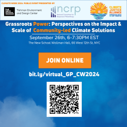 NCRP's tweet photo. Join us &amp; @CJAOurPower today at 6pm EST for an in-depth look at the #JustReturns project! 🔍Discover how grassroots climate solutions are shaping our future. Come to @TheNewSchool or join online. RSVP now: https://t.co/Aj934gLWWS #ClimateWeek2024 #ClimateWeekNYC https://t.co/nTdKUTqjin