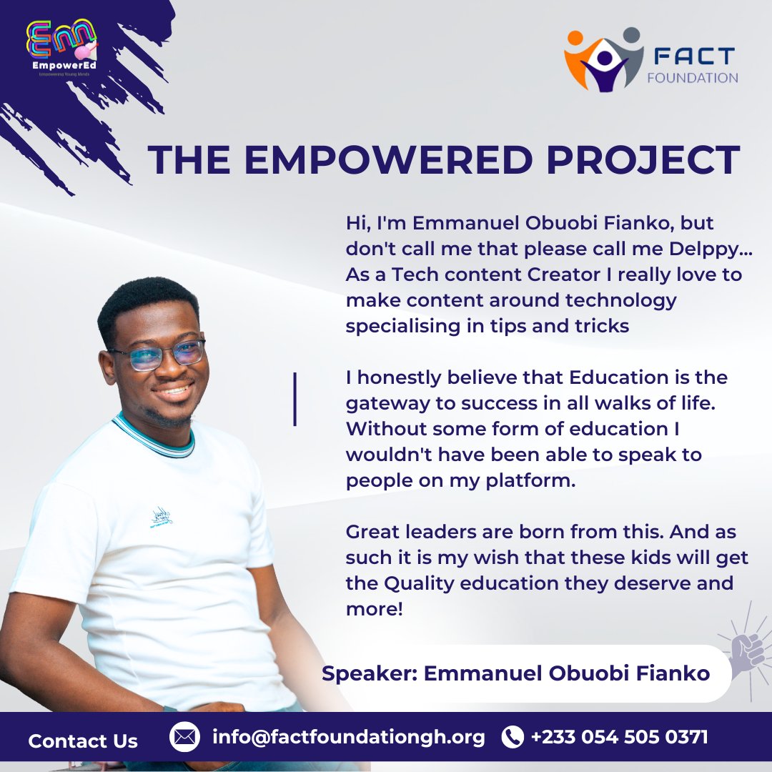8 days to the #EmpowerEdProject
And <a href="/delppy1_/">DelppY</a> has something to say

You may not have much to say unlike Delppy but you can donate to a good cause. 

0538820067
FORTUNE AKU CHRISTIANA TECKU FOUNDATION

#GHS20FOREMPOWERED