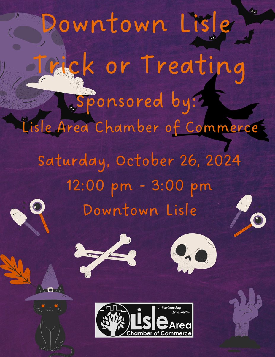 No tricks, just treats! 🎃 Get ready for Downtown Lisle Trick-or-Treating sponsored by the <a href="/Lislechamber1/">Lisle Chamber</a> on Saturday, October 26. Join the Chamber from noon to 3 p.m. and go door-to-door visiting our specialty downtown businesses and picking up plenty of goodies along the way.
