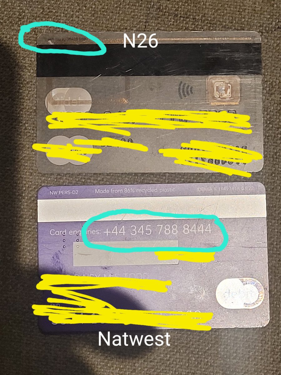 This is how much N26 care about their customers - Natwest card at the bottom with huge customer services number, try and find the N25 customer services number (top left corner🔍) #n26 #scam #fraud #theft #thisbankwontprotectyourmoney