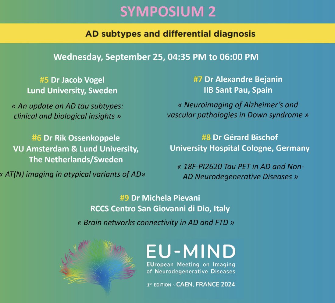 RikOssenkoppele (@rikossenkoppele) on Twitter photo On the train back to Amsterdam after a wonderful first <a href="/eumind_congress/">EU-MIND Congress</a>, I think is here to stay! It was a pleasure to give a talk on “AT(N) imaging in atypical variants of Alzheimer’s disease”. On the train back to Amsterdam after a wonderful first <a href="/eumind_congress/">EU-MIND Congress</a>, I think is here to stay! It was a pleasure to give a talk on “AT(N) imaging in atypical variants of Alzheimer’s disease”.