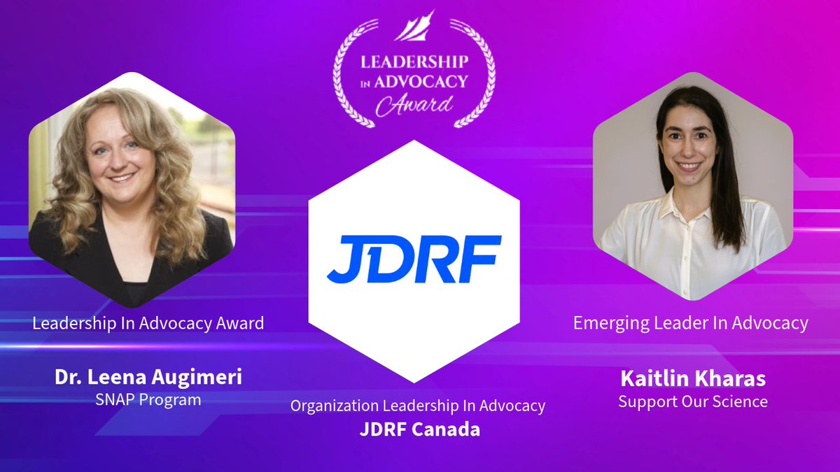 🎉 We’re excited to announce the winners of the 2024 Research Canada Leadership in Advocacy Awards!

Congratulations to Dr. <a href="/LeenaAugimeri/">Leena Augimeri, PhD</a> ,@JDRF_Canada  and Kaitlin Kharas from <a href="/SupportOurSci/">Support Our Science</a>  for your dedication to advancing health research and innovation in Canada.