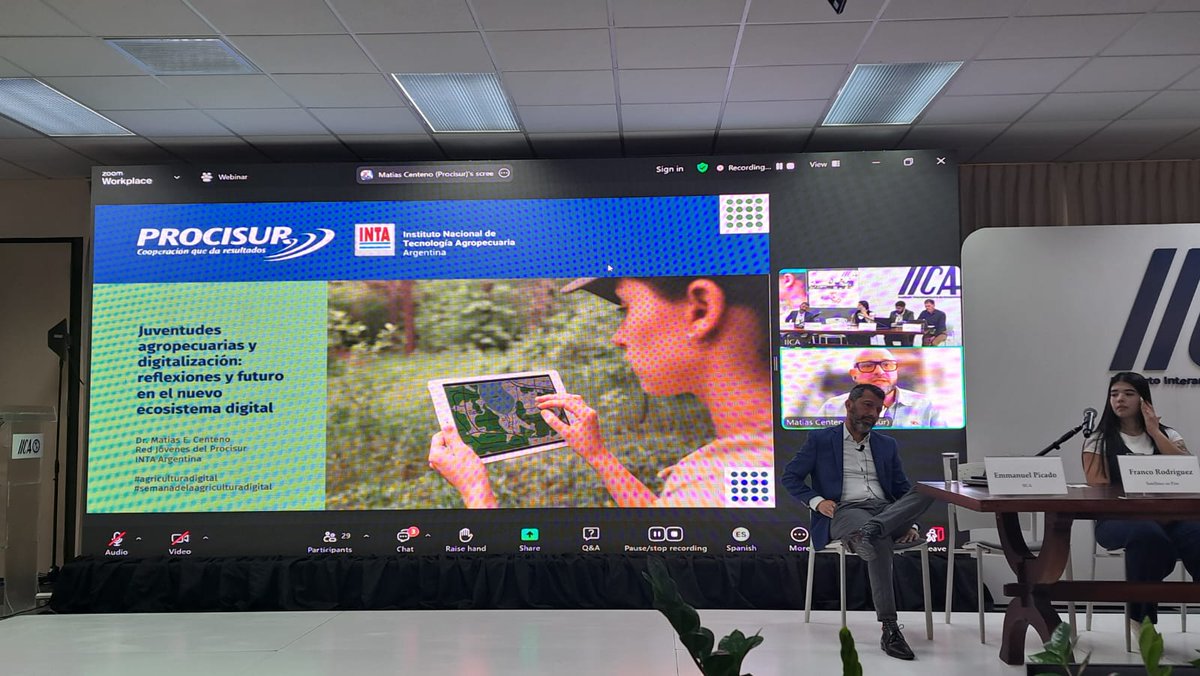 gabitallarico's tweet photo. "¿Qué dinámicas y tendencias están influyendo el desarrollo de las juventudes en el contexto agro-rural latinoamericano?" 
@matiascto en representación de @intaargentina y @procisur desafía a reflexionar y asumir compromisos en el ecosistema digital https://t.co/hAyfRF4uRX
