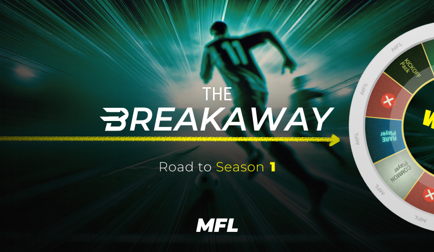 playMFL's tweet photo. Announcing THE BREAKAWAY! 💥💨
Leave Alpha in the dust and join us for a different kind of season packed with fun and competition 🎉
Earn tickets and spin the Breakaway Wheel all October long to win players, packs and other prizes 🎁 🎁
More below 👇 https://t.co/Bspnreanki