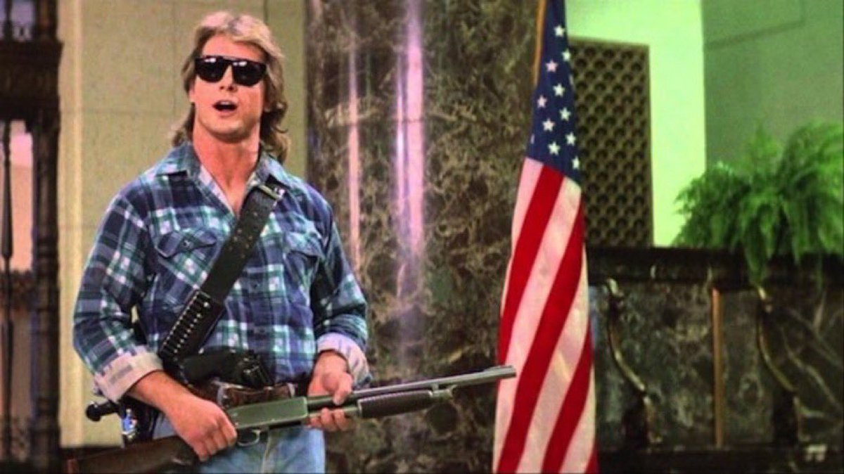 Super70sSports's tweet image. “I have come here to chew bubble gum and kick ass.”