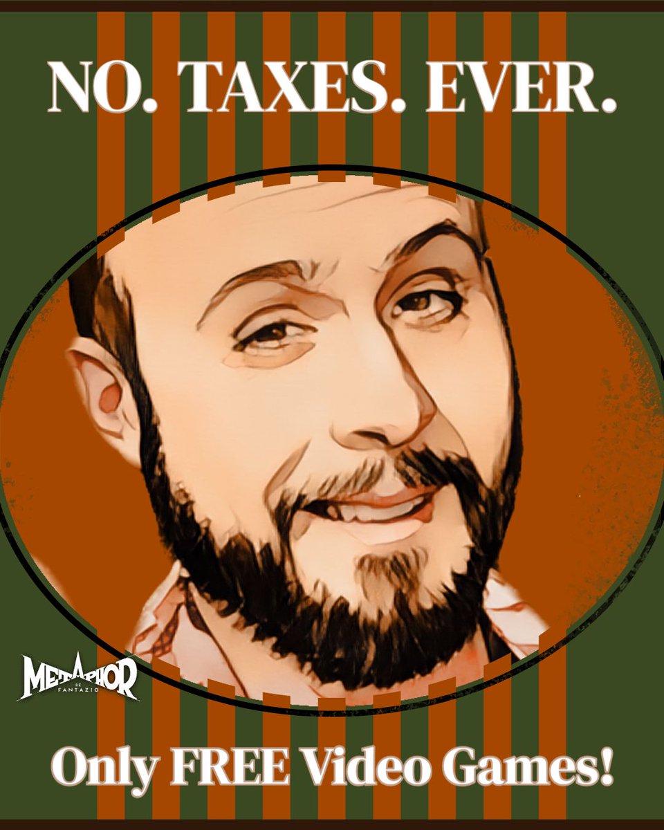 brucegreene's tweet image. I'm giving away Metaphor: ReFantazio to one lucky person who likes this tweet!

Yes, I'm BRIBING you to vote for me in the Royal Tournament, which is NOT against the law (in Euchronia).

Create your own campaign poster at awaken2024campaign.com

@Sega @atlus_west #ad