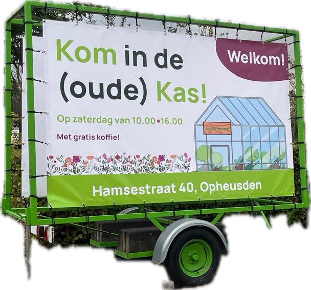 Op 28 september is er een leuke
 “ kom in de (oude) kas. ‘ 

Kijken in de Kas met Bomen, Demo’s van leibomen maken, machines, etc etc. Ook gratis koffie en een aangenaam gesprek. Wees welkom van 10 tot ca 16.00uur. 

Adres; Hamsestraat 40 Opheusden
Parkeren naast de kas.