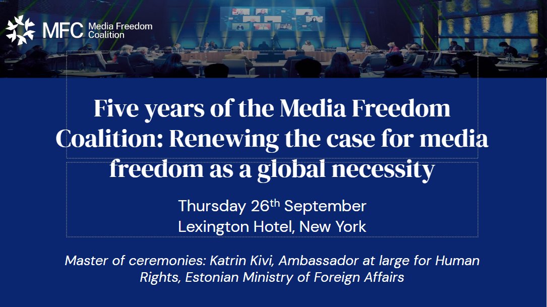 MediaFreedomC's tweet photo. Join the MFC today for its #5thAnniversaryEvent, featuring reflections of 5 years of the MFC, and the launch of a new report on Why Media Freedom Matters.

1500 - 1700 New York time on 26th September

Streaming link can be found here: https://t.co/MV4JXXaJks https://t.co/ngpsbky7kr