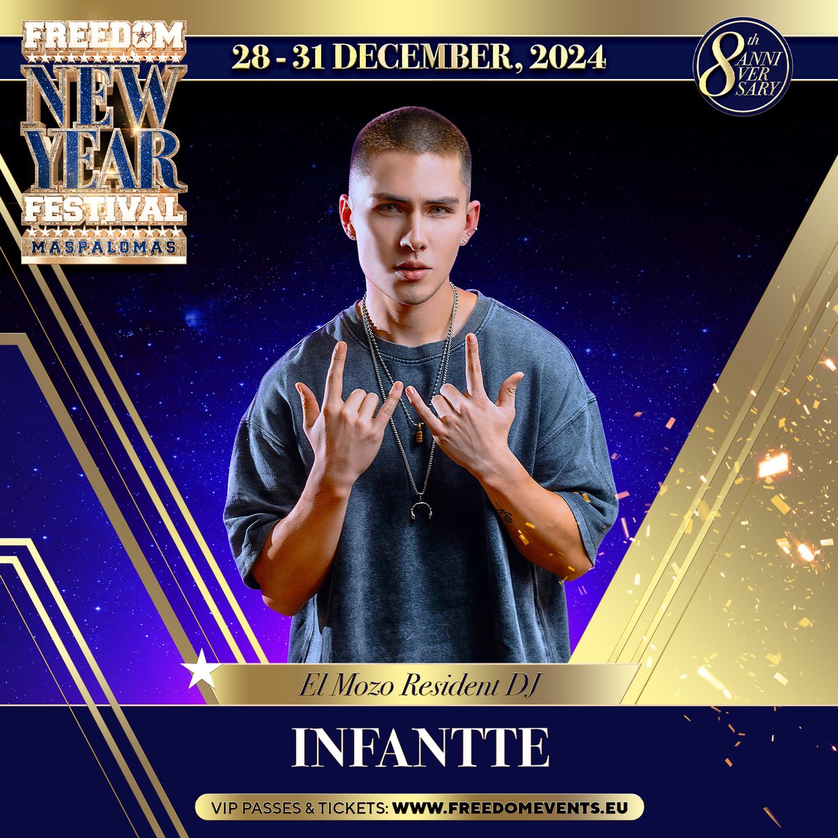 Meet our Artist: Infante. Maspalomas, Gran Canaria, Islas Canarias! Free event at Freedom Stage in the heart of Yumbo! Info: freedomfestival.es #maspalomas #grancanaria #visitgrancanaria #islascanarias #Freedomfestivalmaspalomas2024 #Latituddevida #CanaryIslands