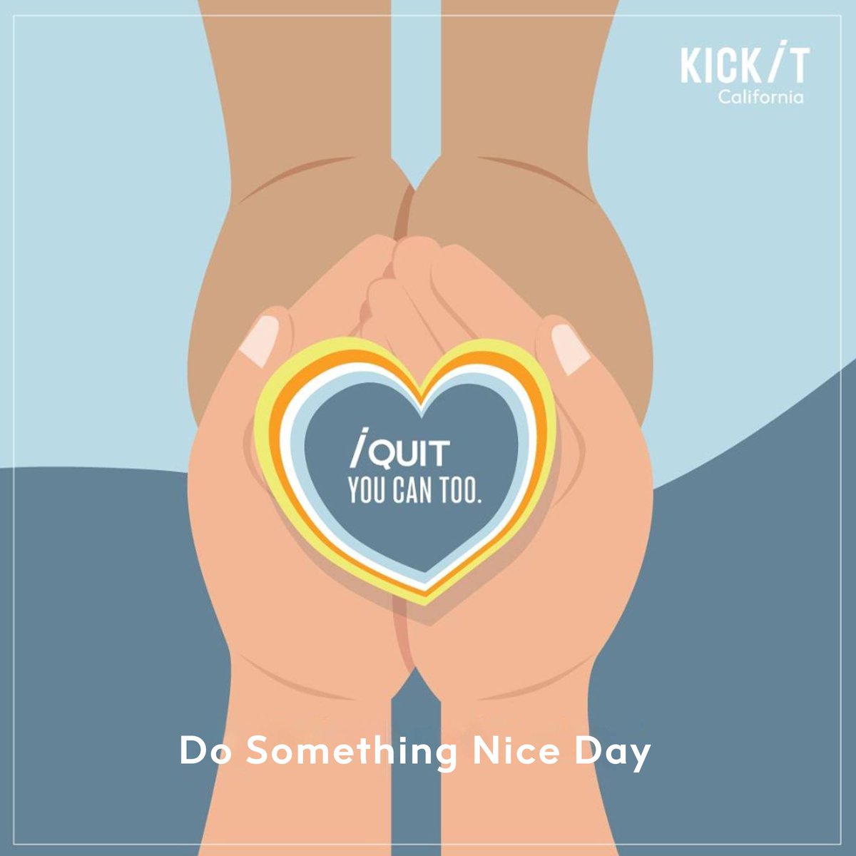 Kickitca's tweet image. Research shows that doing something nice for others can not only help you crush your urges to smoke &amp;amp; vape, but it can also reduce your stress &amp;amp; make your day a little better. You can also get free support to help others quit: kickitca.org/friends-family
#DoSomethingNiceDay #QuitTips