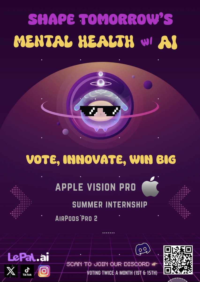 🎉 Big News, Fam! 🎉 We're officially kicking off our 「LePal Parents」campaign to shape the future of AI in mental health! 🚀

💡 Got ideas? Propose new features and you could snag some epic prizes:
- 🥇 Apple Vision Pro
- 🎧 AirPods Pro 2
- 💼 LePal Summer Internship

Plus,
