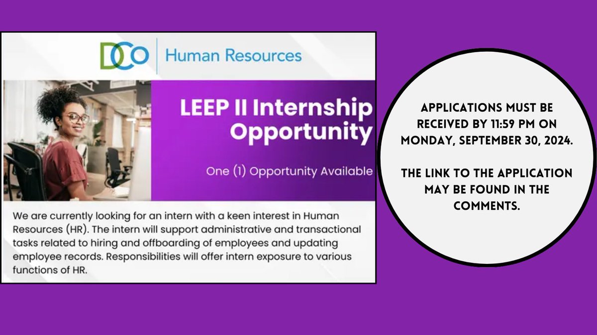 Durham County Human Resources looks forward to welcoming an intern to our staff!

Take this opportunity to develop valuable HR experience by applying TODAY at dconc2.jotform.com/242686283577875.