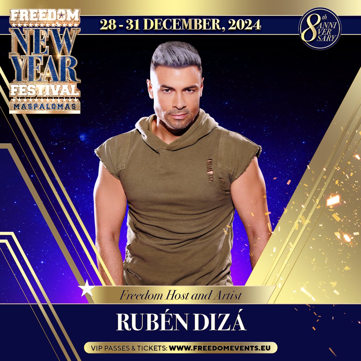 Meet our Artist: Rubén Dizá. Maspalomas, Gran Canaria, Islas Canarias! Free event at Freedom Stage in the heart of Yumbo! Info: freedomfestival.es #maspalomas #grancanaria #visitgrancanaria #islascanarias #Freedomfestivalmaspalomas2024 #Latituddevida #CanaryIslands