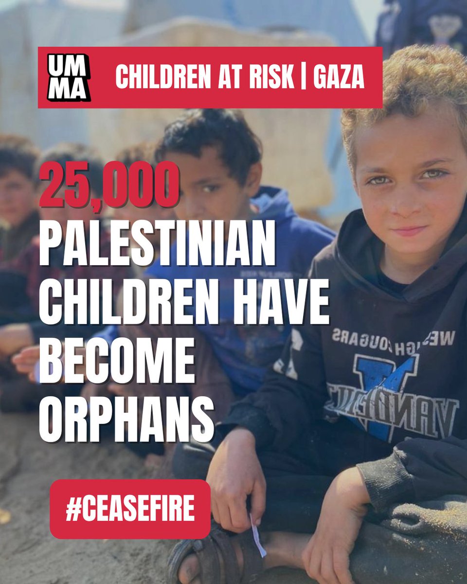 ummaFoundation's tweet photo. 25,000 Palestinian children have been orphaned as a result of the ongoing conflict, facing unimaginable hardship and loss. These children need urgent care, love, and support to rebuild their lives. Together, we can provide hope and a brighter future for them.
#CeasefireNow https://t.co/B3lytqKWi5