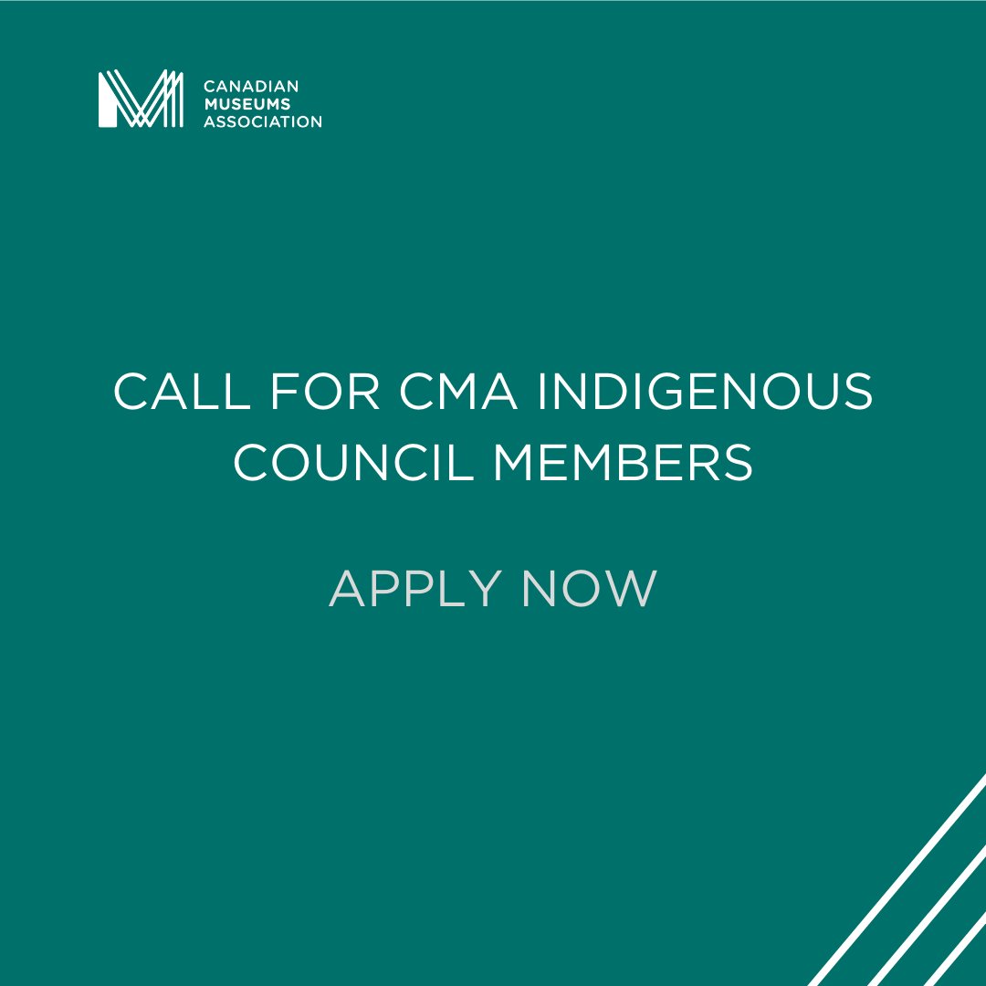 The Canadian Museum Association is seeking two (2) additional members for the Indigenous Council, formerly known as the CMA Reconciliation Council.

Learn more here: bit.ly/3Y0mdC8
