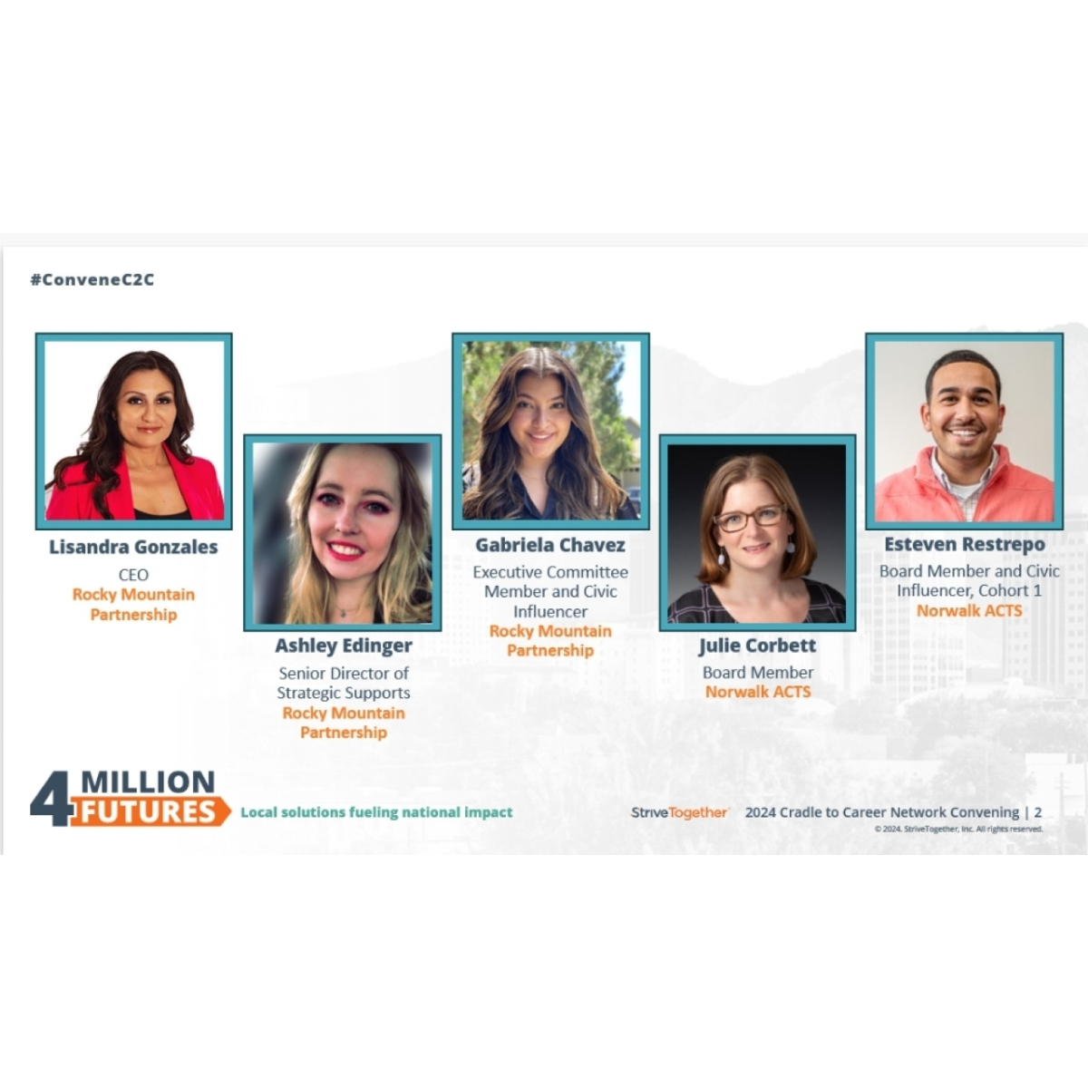 Incredibly proud of our Board Members, Julie Corbett &amp; Steven Restrepo!

They co-presented today at the 2024 Cradle to Career Network Convening with The Rocky Mountain Partnership discussing the Norwalk ACTS Civic Influencer Program which started in May of this year.  #ConveneC2C