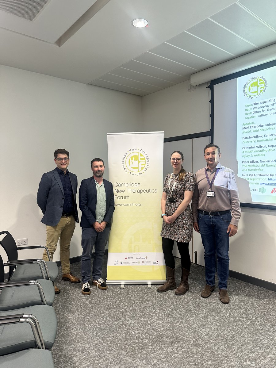 Office for Translational Research, SCM, UoC (@otr_cambridge) on Twitter photo Thank you to Mark Edbrooke, <a href="/DanielSwerdlow/">Daniel Swerdlow</a>, <a href="/DrCathyWilson/">Catherine Wilson</a> and Peter Oliver for your insightful talks at yesterday's #CamNTF event! Your expertise in nucleic acid therapeutics is truly inspiring. #Grateful #FutureOfHealthcare Thank you to Mark Edbrooke, <a href="/DanielSwerdlow/">Daniel Swerdlow</a>, <a href="/DrCathyWilson/">Catherine Wilson</a> and Peter Oliver for your insightful talks at yesterday's #CamNTF event! Your expertise in nucleic acid therapeutics is truly inspiring. #Grateful #FutureOfHealthcare