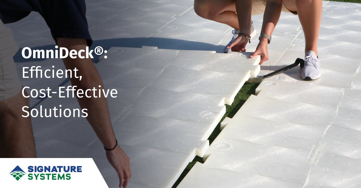 SignatureSystem's tweet photo. OmniDeck® offers a quick setup to significantly reduce labor time while transforming your stadium into a versatile, multi-purpose venue.

Get started with efficient turf protection systems: https://t.co/X8vLo7DHaV

#WalkWays #TurfProtection #Stadium https://t.co/3YSGrEO7uU