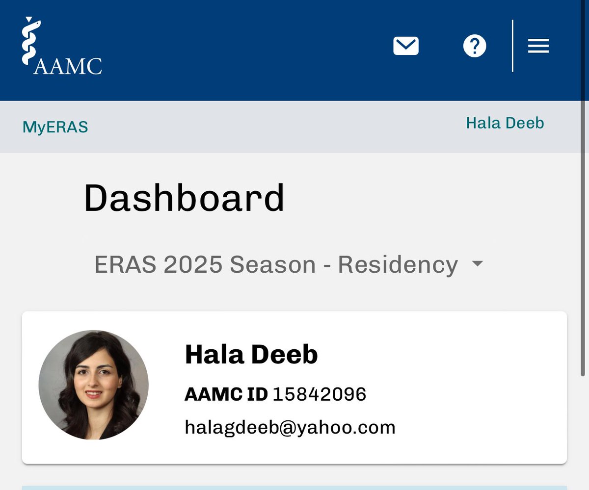 HalaD98's tweet photo. Hi #MedTwitter #MEDX

I’m Hala, an #IMG from @DamascusUnive, Syria 🇸🇾

And a research fellow at @MayoClinic.

Excited to be applying for #InternalMedicine #Match2025!

Let's connect!

AAMC ID: 15842096 https://t.co/JwPFYnlUat