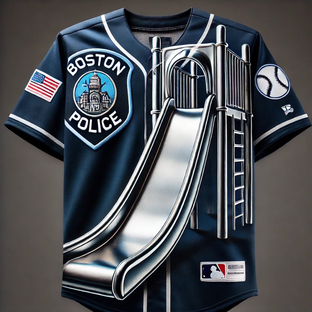 JustinMLB's tweet photo. Dipping my toes into the waters of Boston lore relevant city connect jerseys, here’s an idea i came up with loosely based on New England’s favorite playground ride https://t.co/DaghnJ1n56