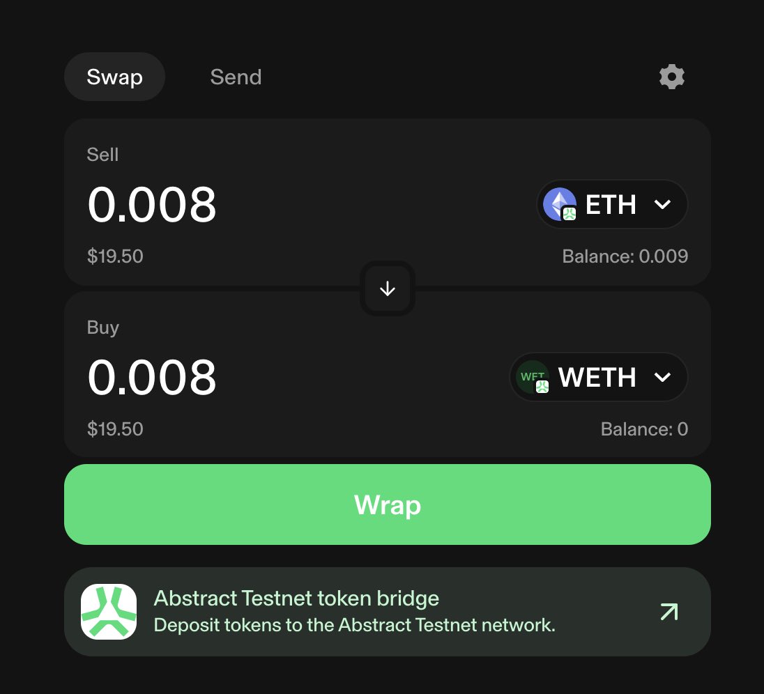 TheFlockinho's tweet photo. ✳️✳️✳️
Do you swap on @AbstractChain ?
✳️✳️✳️
Abstract ETH —> Abstract WETH —> Abstract USDC
✳️✳️✳️
SMOOOTH &amp; FAST ⚡️ 
✳️✳️✳️
YES WE SWAP ON ABSTRACT, DO YOU? 🫵
✳️✳️✳️ https://t.co/frnHBcZicF