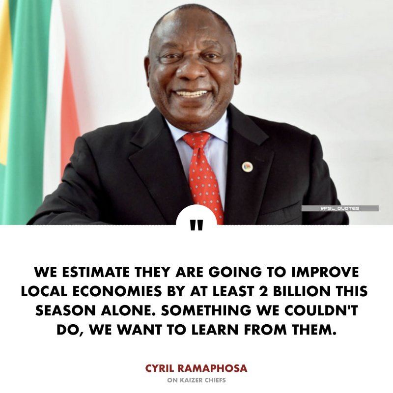 President Ramaphosa has announced Kaizer Chiefs will join his economic committee 🚨

Amakhosi are projected to drive more economic activity this season than the government by selling out most games.

"A thriving Kaizer Chiefs is a thriving South Africa," added the president.