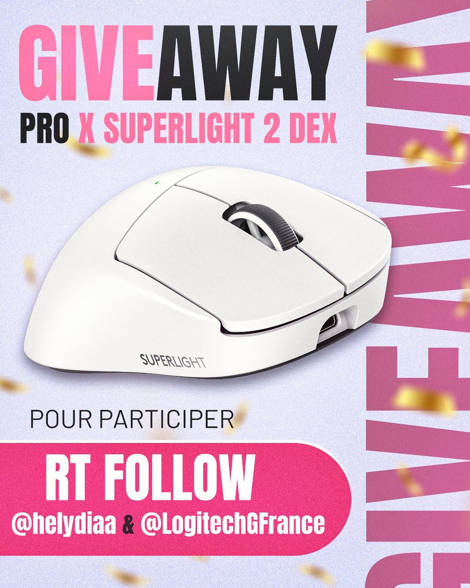 helydia (@helydiaa) on Twitter photo Avec <a href="/LogitechGFrance/">Logitech G France</a>, on vous fait gagner la nouvelle souris #PROXSUPERLIGHT2DEX 🖱️
Pour participer :
⚡️Follow @Helydiaa & <a href="/LogitechGFrance/">Logitech G France</a>
🔄 RT le tweet
👥 Identifie un pote
Collaboration commerciale Avec <a href="/LogitechGFrance/">Logitech G France</a>, on vous fait gagner la nouvelle souris #PROXSUPERLIGHT2DEX 🖱️
Pour participer :
⚡️Follow @Helydiaa & <a href="/LogitechGFrance/">Logitech G France</a>
🔄 RT le tweet
👥 Identifie un pote
Collaboration commerciale