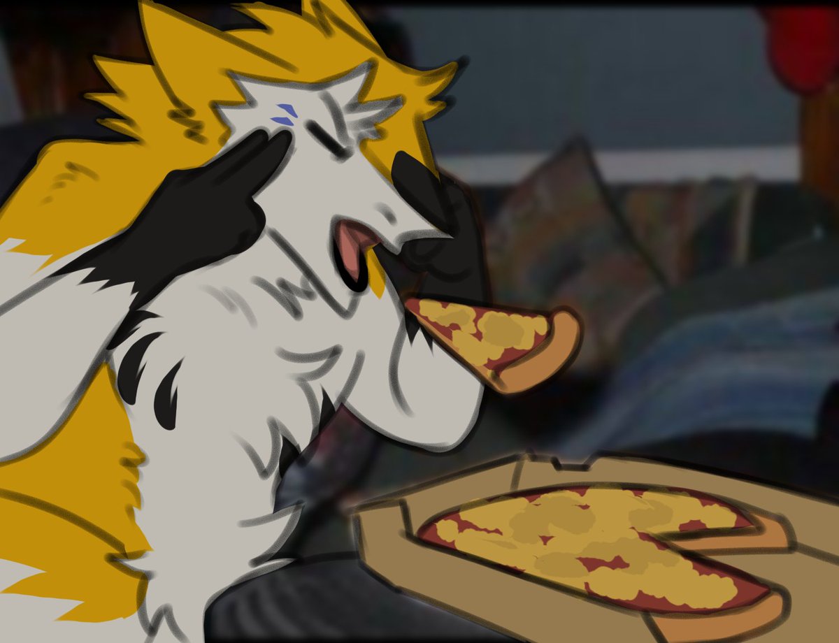 pizza party but <a href="/teremunart/">Teremun (now on bsky) inactive here💢</a> just had to be showing off 🙄