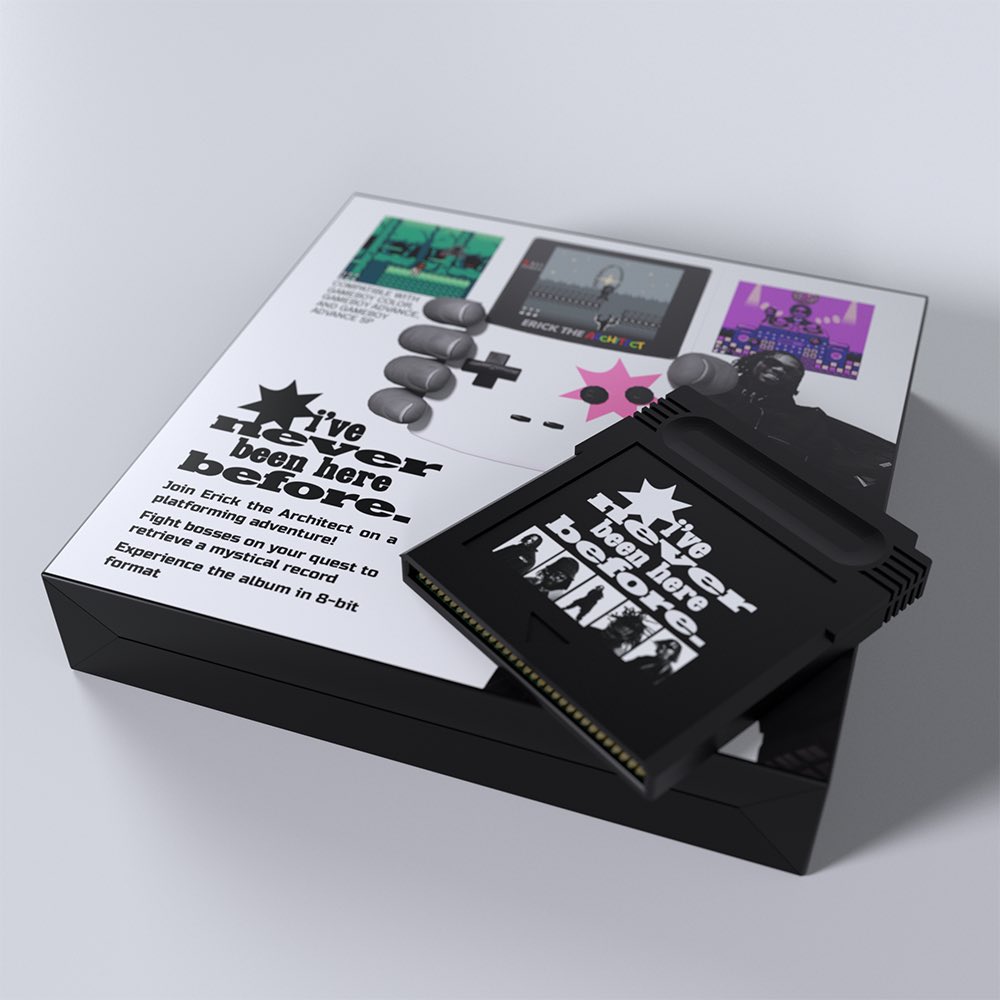 99Vinyl's tweet photo. 🚨 Merch Release 

One of the coolest merch releases I’ve seen.

Erick the Architect released his own Gameboy Color game on an actual working cartridge.  It includes the full game with an extra level and the soundtrack from Erick’s debut album converted into low-fi 8-bit musical versions

https://t.co/vIip2G3EmV