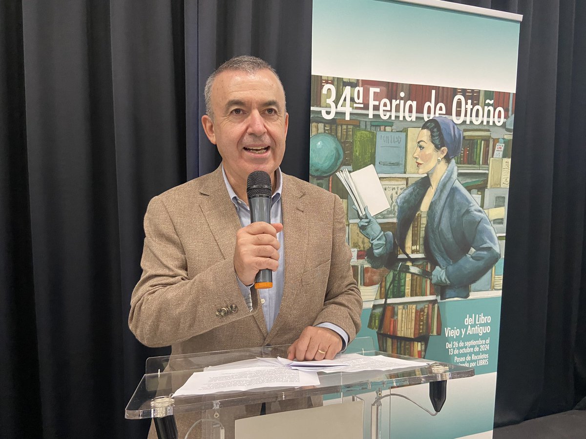 FeriaOtoñoLibroViejoyAntiguoMadrid (@flibroviejomad) on Twitter photo "Celebro que un otoño + los #librosantiguos y viejos salgan a la calle y se expongan a la luz propicia del #paseodeRecoletos para correr y desencadenar nuevas aventuras", explica <a href="/VilaSilva/">Lorenzo Silva</a>. #libros #libris #libroantiguo #FeriaOtoñoLibroViejoyAntiguo "Celebro que un otoño + los #librosantiguos y viejos salgan a la calle y se expongan a la luz propicia del #paseodeRecoletos para correr y desencadenar nuevas aventuras", explica <a href="/VilaSilva/">Lorenzo Silva</a>. #libros #libris #libroantiguo #FeriaOtoñoLibroViejoyAntiguo