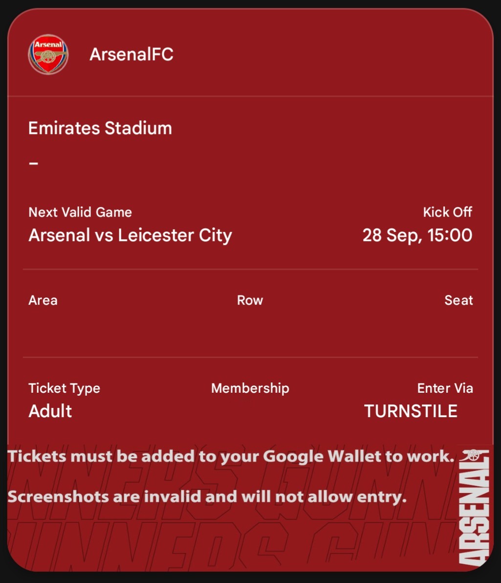 The_Arsenal_'s tweet image. 🚨COMPETITION TIME!🚨

Two tickets for @Arsenal v Leicester City in the Premier League up for grabs!

Tickets will be sent as PDFs.

To be in with a chance, all you have to do is:

✅FOLLOW
✅LIKE
✅REPOST
✅COMMENT WITH YOUR SCORE PREDICTION

Closes 3pm Friday September 27.

🤞