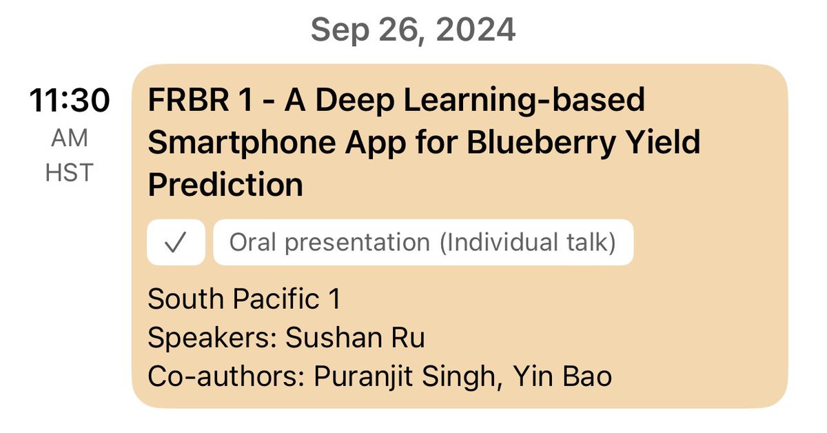 RuSushan's tweet photo. I will present the blueberry yield prediction app today at 11:30am during the ASHS fruit breeding session. Hope you can come! #ASHS2024 https://t.co/wPrXhUGKGf