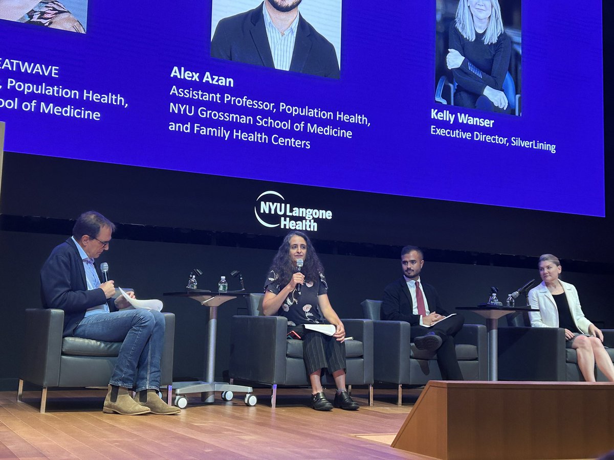 “People are one blackout away from heat impacts that can be devastating” says Dr. Anna Bershteyn at Project HEATWAVE launch event with <a href="/jeffgoodell/">Jeff Goodell</a> <a href="/kellywanser/">Kelly Wanser</a> and <a href="/alex_azan/">Alex Azan 🌱</a> #NYCClimateWeek #healthequity