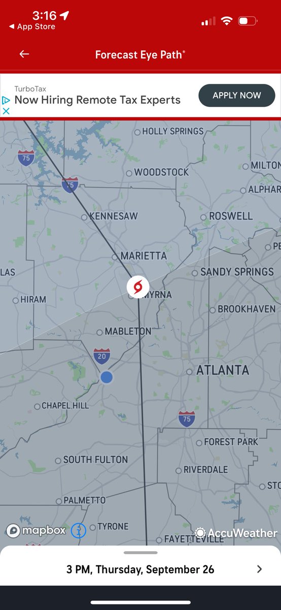 bcr_visuals's tweet photo. Smart play by Helene to avoid downtown traffic and take 285 to 75, she must have lived in Atlanta before. https://t.co/MSzX8rdoWt