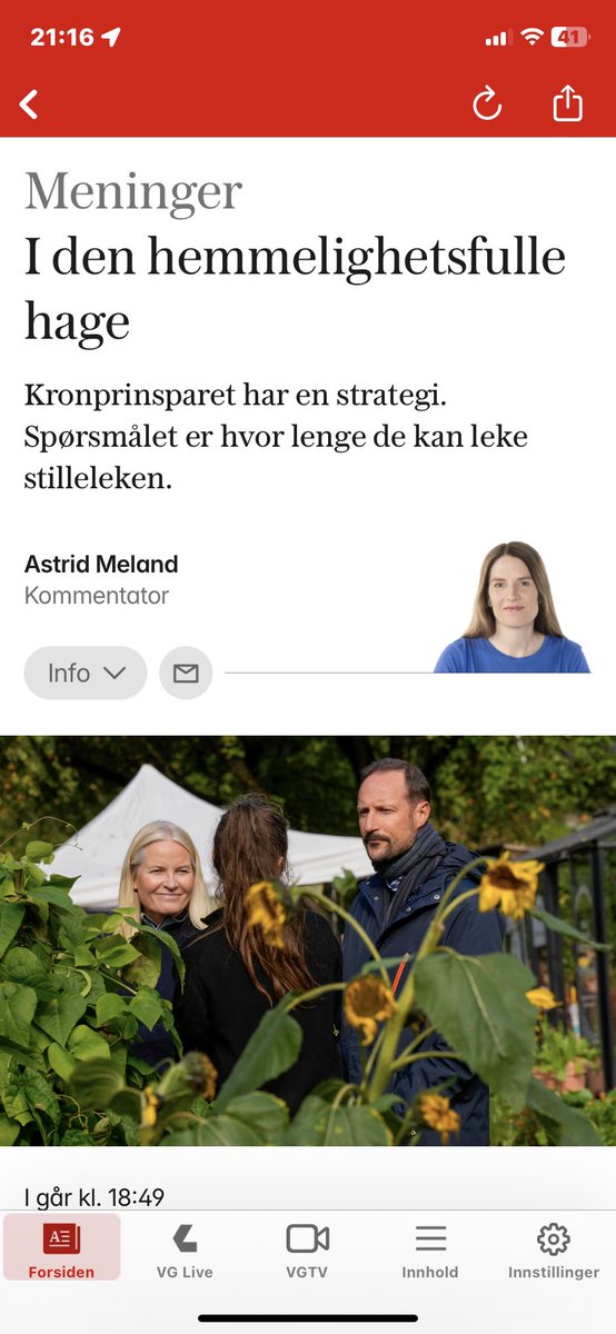 Ha ha😂
VG og andre mediehus har dekket «Marius saken» moderat ift Se og Hør. Når VG først drister seg til å ytre noe egenprodusert, så må man ha VG+ abo for å lese. Håper de på et inntektsboost? Folk generelt gidder vel ikke betale for å lese enda mer dritt i sakens anledning….