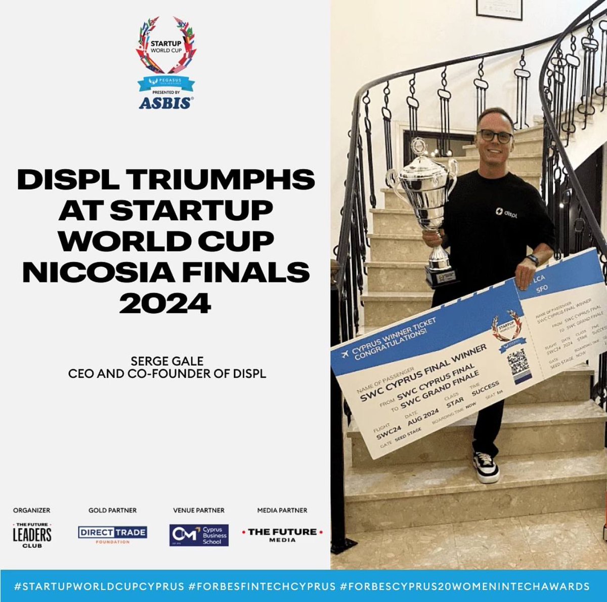 🎉 We won the Startup World Cup Nicosia Finals! 🏆
Our journey continues next week in San Francisco, where Serge Gale will be pitching at the Global Finals. We’re excited to showcase how DISPL is transforming the retail industry!
#SWC2024 #STARTUPWORLDCUP