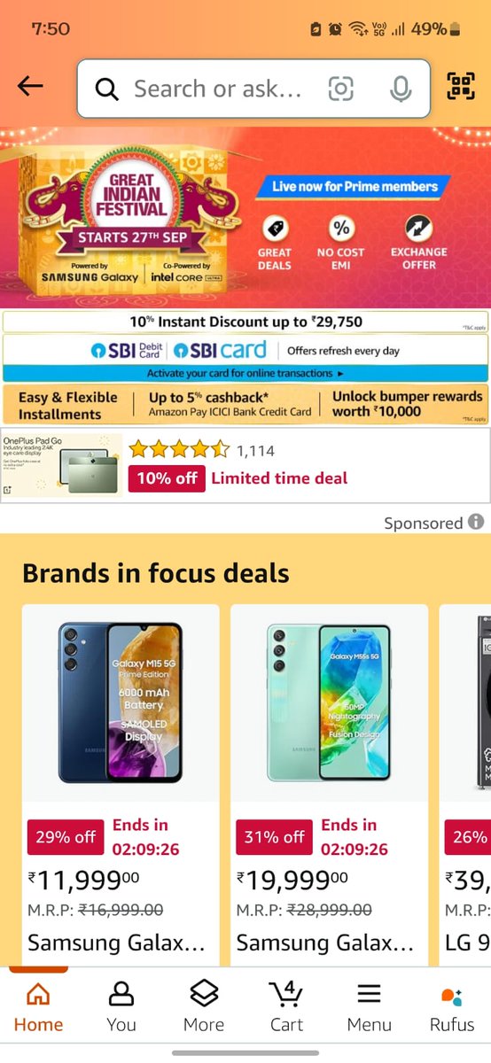 classygirl____'s tweet photo. From electronics to fashion, everything is on sale during the Amazon Great Indian Festival! Prime members, what are you waiting for?
#TaiyaariKaTyohaarAGIF https://t.co/HuklPskqnX