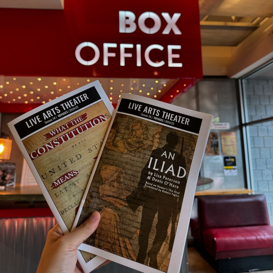 Our 2024/25 VOYAGES Season opens this weekend with AN ILIAD and WHAT THE CONSTITUTION MEANS TO ME running in rotating repertory from Sept. 27-Oct. 27!