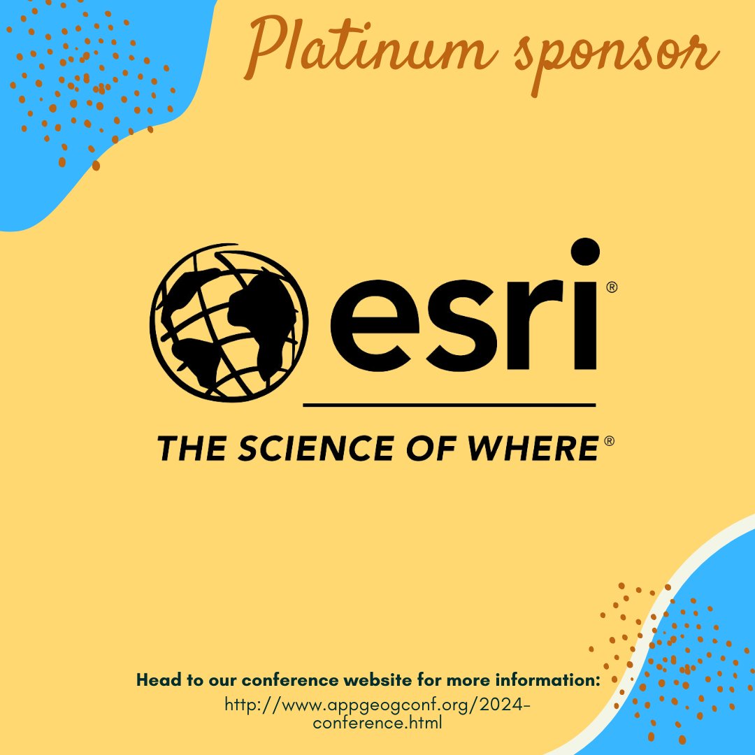 appliedgeog's tweet photo. @Esri has been a long-term supporter of the mission of our community and our conference, grateful for your continued support! A special shout-out to @L__Peters for keeping our organization connected with Esri and updated on all the products they offer. 

#AGX2024 #SWAAG2024 https://t.co/sd3Mj6xo5e