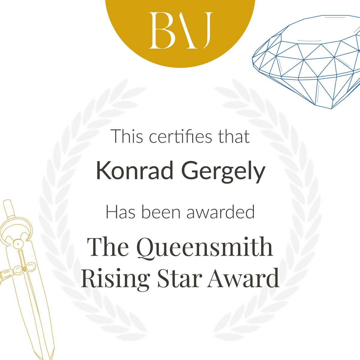 BAJ_UK's tweet photo. We're thrilled to announce the winner of The Queensmith Rising Star Award is Konrad Gergely 🎊

Konrad wins the enviable prize of a day at the Queensmith workshop, mounting or setting.

#queensmith #exhibition #artstudent #graduateshowcase #rings #jewellerydesign https://t.co/uiywbL8EPx
